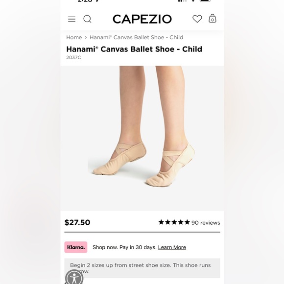 Capezio Hanami canvas ballet shoes excellent condition worn once! Toddler 11.5 - Picture 5 of 5